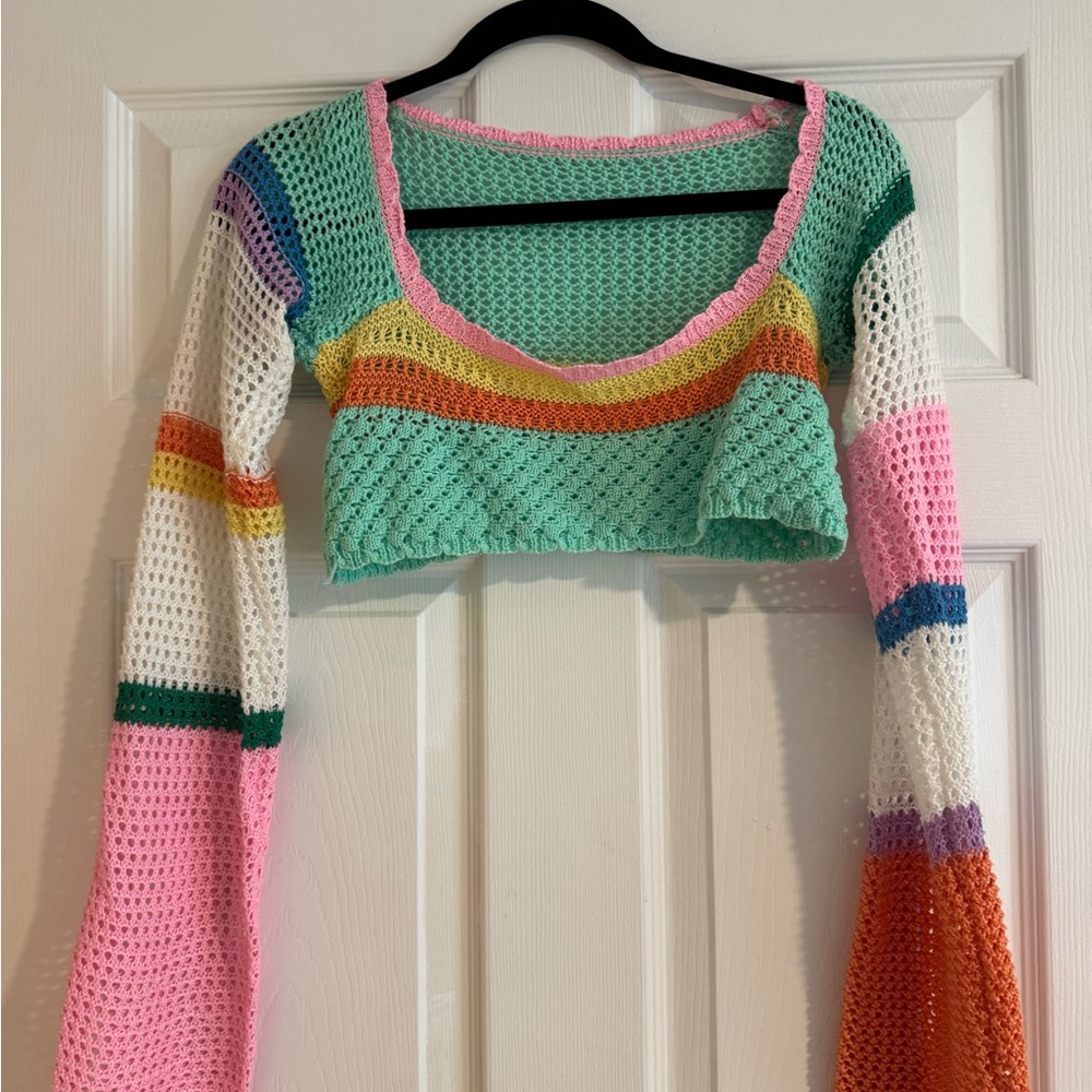 Colorful Crochet Crop Top